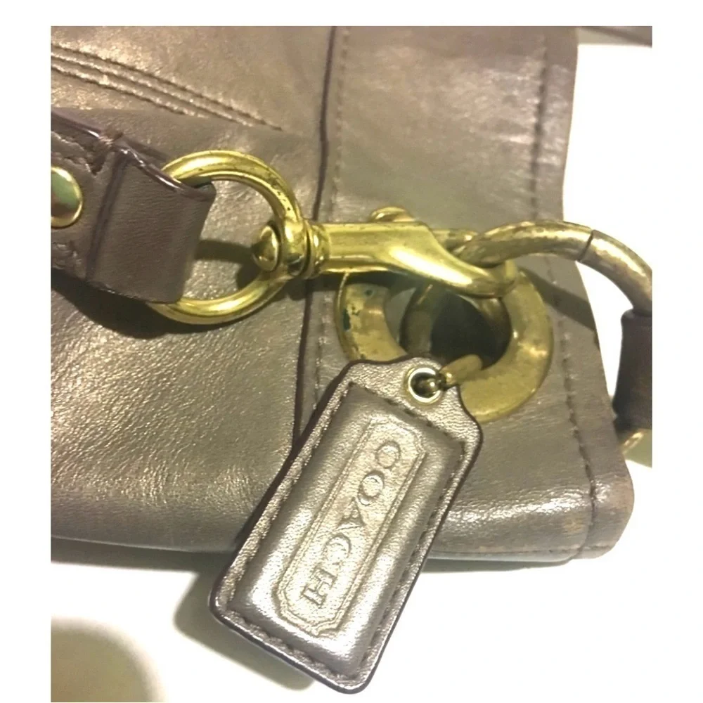 Coach Ashley hippie gray leather crossbody handbag